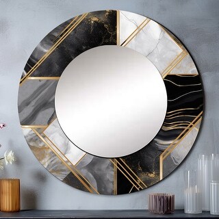 Designart "Marble Granite Agate With Touches Of Gold IV" Modern ...